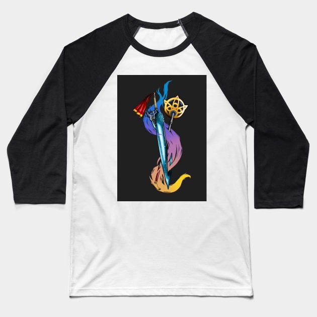 Brotherhood/Summoner Baseball T-Shirt by torirosenbaum